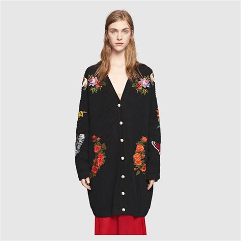 gucci cardigan look alike|gucci embroidered oversized cardigan.